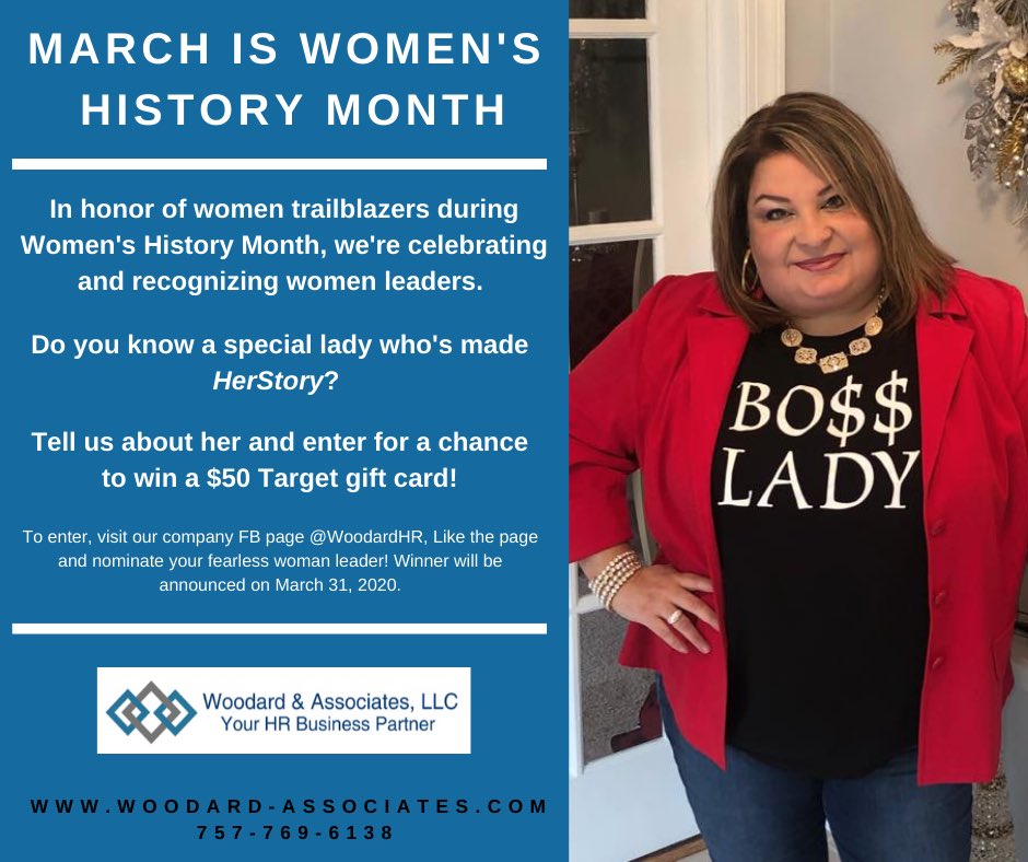 Celebrate all month! March is Women’s History Month! Tell us about a special woman you know that has made HerStory. Enter to win a $50 Target gift card! #womenshistorymonth #girlpower