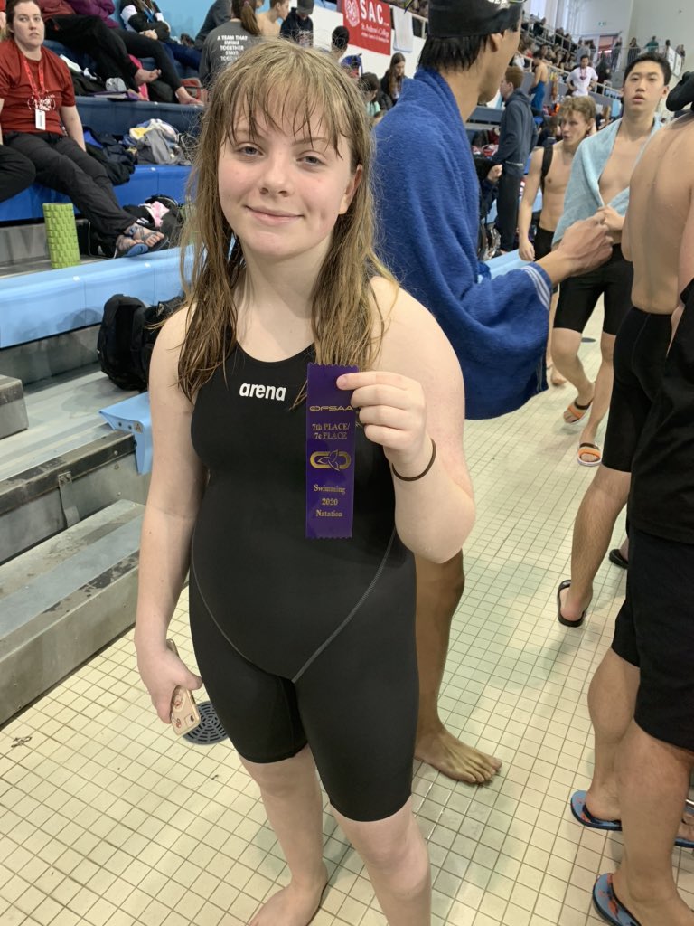 SwimBSS's tweet photo. Paige takes 7th Overall in the 50 Fly!  Great job kiddo! https://t.co/rPh2hb4ckd
