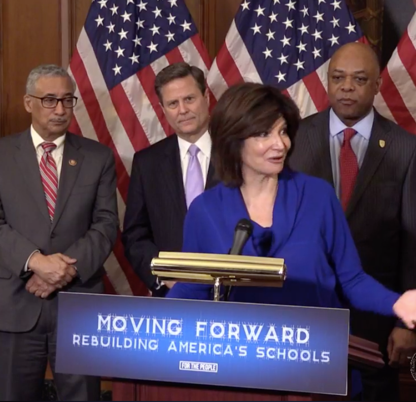 LilytheTeacher's tweet photo. I went to Congress to tell them that leaky roofs, contaminated water, broken pipes, spotty internet, mice...Are unacceptable for our schools and students! 
Time to pass the Rebuild America’s Schools Act.  https://t.co/PfjpACyKcW https://t.co/ADE4UUCfKG