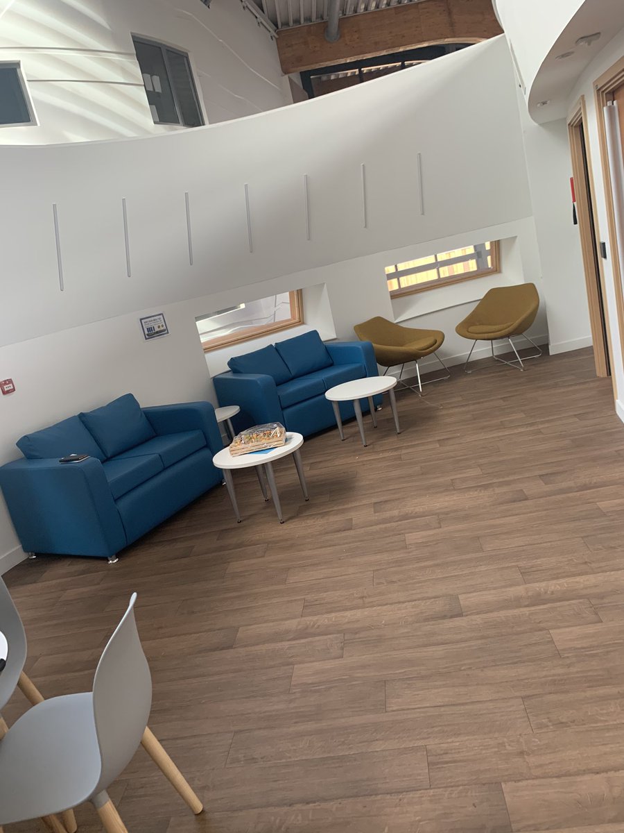 AlderHeyMedEd's tweet photo. Our Refurbished and new junior doctors mess is now officially open to  all our medical and surgery Doctors. Proudly opened by our Medical Director Prof Nicki Murdock and Consultant of the Year @markgdeakin #alderhey #newmess #rest https://t.co/xhaqZf7RyN