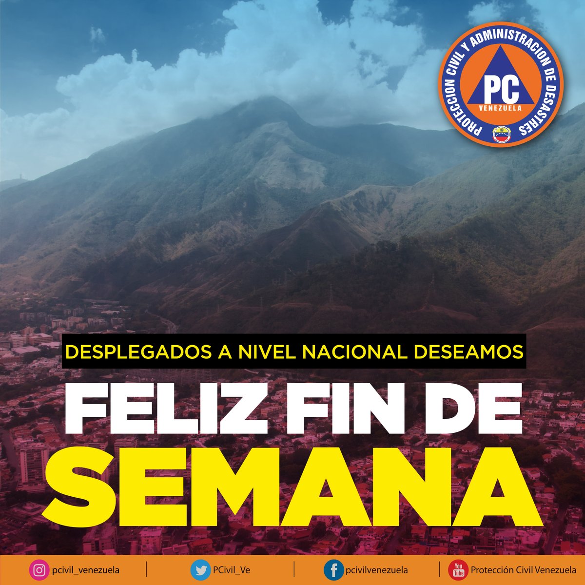 Desde la Gran Familia de <a href="/PCivil_Ve/">Protección Civil</a>  te deseamos un ¡Feliz Fin de semana! 🧡 

#SoloQueremosSalvarVidas