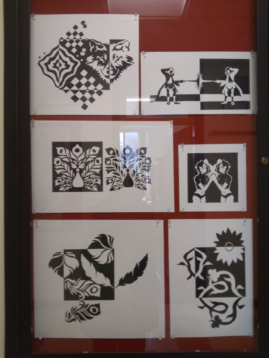 HSartWaterloo's tweet photo. I had a meaningful afternoon at OCC! The art in their hallways are the very things we are working on in the Waterloo Highschool Art wing!! #notan #ceramics #bookarts #drawing https://t.co/H6mkjJCiAw