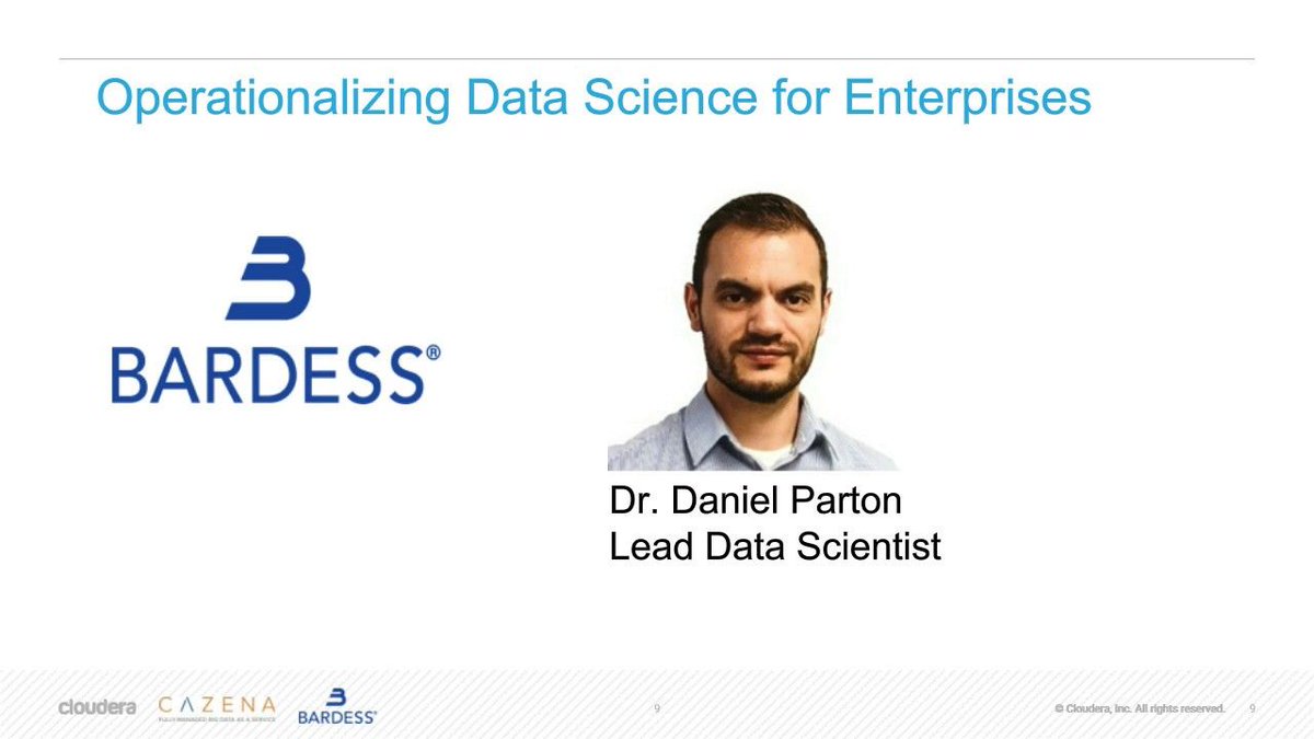 BardessGroup's tweet photo. How can you integrate data science into your business more effectively? Watch this recorded webinar and demo to hear more about operationalizing data science with 
@Cloudera and @Cazena with expert commentary from Bardess Data Scientist @dlpdata. https://t.co/gu1oW4l1Sj https://t.co/VPVUooul2s