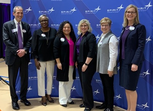 SpiritAero's tweet photo. What a wonderful @SpiritAero event. Special thank you to Spirit’s Global Diversity organization for hosting and to our special guest @StacyCozad, @msjunetta, @DrShereeUtash & @alicias09 for joining us today. @SWE_President #IWD2020 #EachforEqual https://t.co/IBBfqKX1Hd