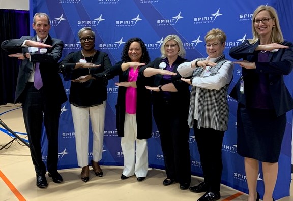SpiritAero's tweet photo. What a wonderful @SpiritAero event. Special thank you to Spirit’s Global Diversity organization for hosting and to our special guest @StacyCozad, @msjunetta, @DrShereeUtash & @alicias09 for joining us today. @SWE_President #IWD2020 #EachforEqual https://t.co/IBBfqKX1Hd