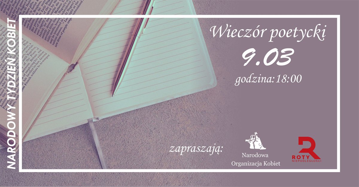 9III -Czasem po prostu potrzebujemy zanurzyć się w poezję, aby dotrzeć na nowo do nas samych, do tych zakamarków naszego jestestwa, które są przykryte kurzem codzienności. 
Serdecznie zapraszamy na wieczorek poetycki z naszą  poetami narodowymi! :)
facebook.com/events/7287382…