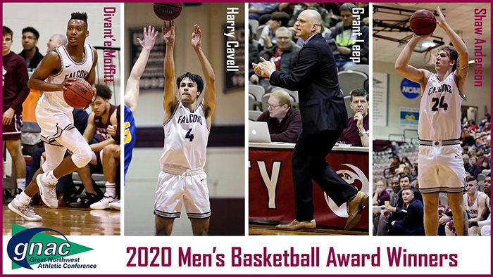 SPUsports's tweet photo. Congratulations to Coach of the Year Grant Leep along with SPU men's basketball All-GNAC team honorees Divant'e Moffitt, Shaw Anderson &amp; Harry Cavell. Anderson was the Freshman of the Year, Cavell the Defender of the Year &amp; Moffit a first-teamer. MORE -- https://t.co/PtNKXzxjtk https://t.co/0aRDPlvTrP