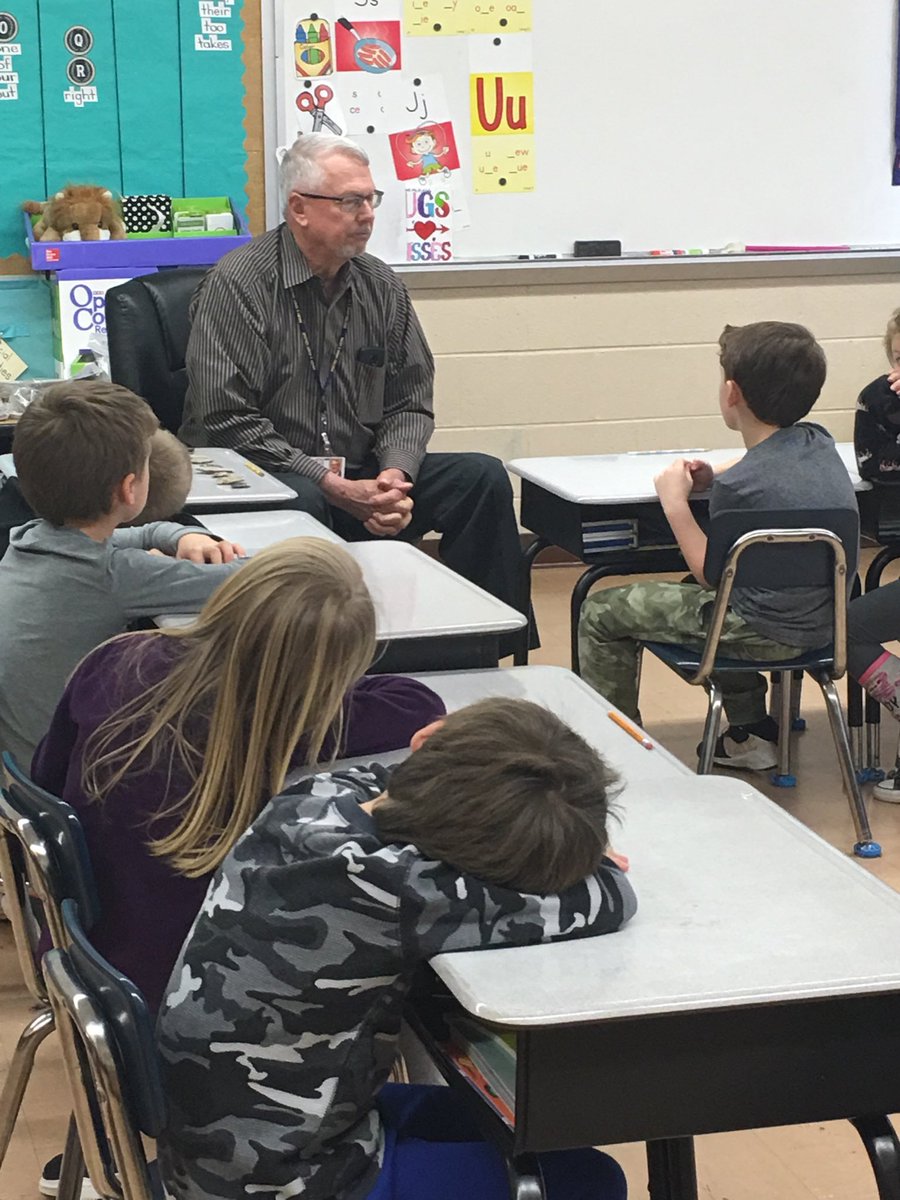 RichValleyEl's tweet photo. Smyth County School Board member, MAC Buchanan shares history with RVES 1st grade students. https://t.co/6O77r3deyg