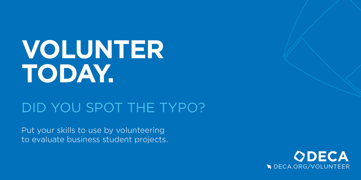 Over 20,000 DECA students need industry professionals from Nashville to serve as volunteer judges on May 1 or May 2. Learn more at deca.org/volunteer #DECAICDC #nationalgrammarday