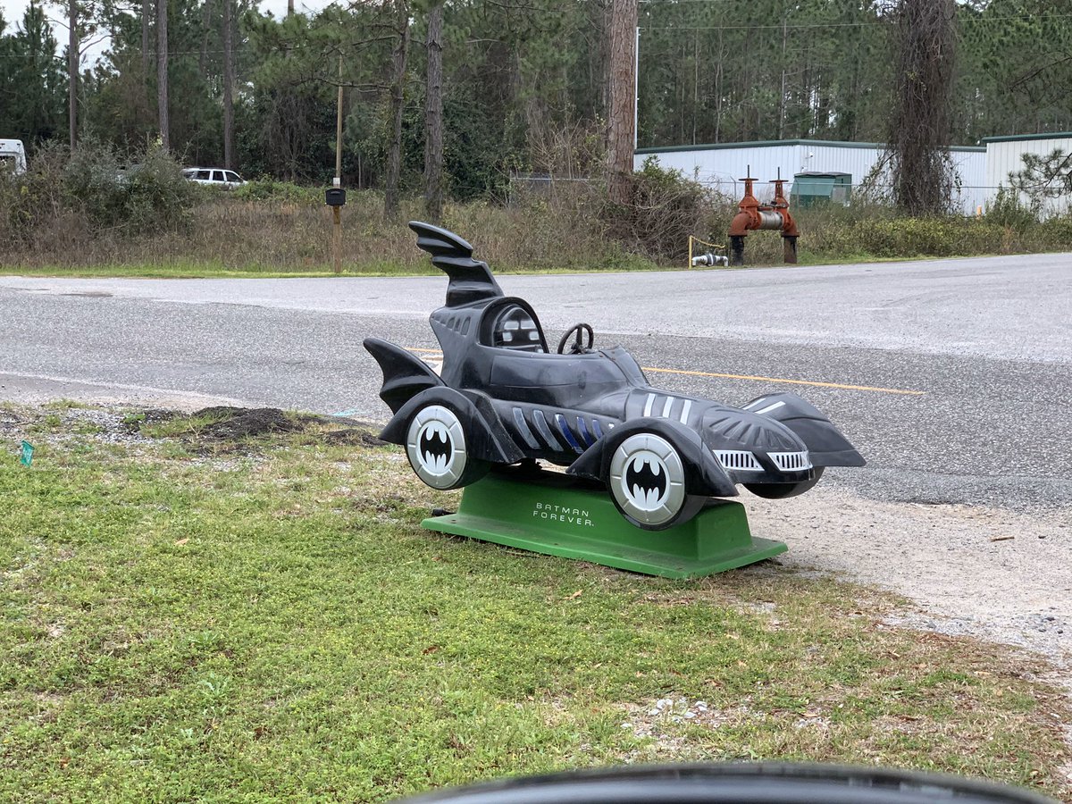 The husband saw this on the side of the road on his way home from work. Long story short- We now have a mini Bat Mobile in the garage.... #nerdlife