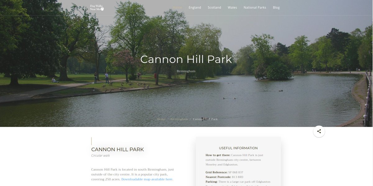 DogWalksNearMe's tweet photo. Cannon Hill Park is located in south Birmingham, just outside of the city centre. It is a popular city park, covering 250 acres. 🌳 🐶🦆

Walk link: https://t.co/6b8VUNpGqE

#DogWalksNearMe #CannonHillPark #Birmingham @visit_bham https://t.co/gjtFc7FhZr