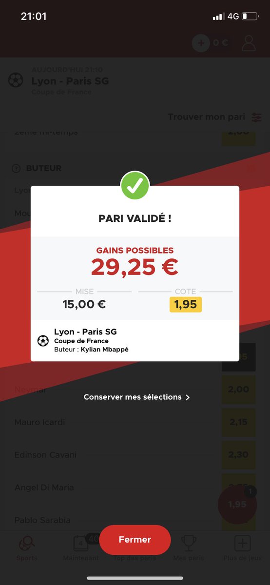 BMPronos3's tweet image. Mbappé buteur à 1.95 à tenter ⚽️ #TeamParieur