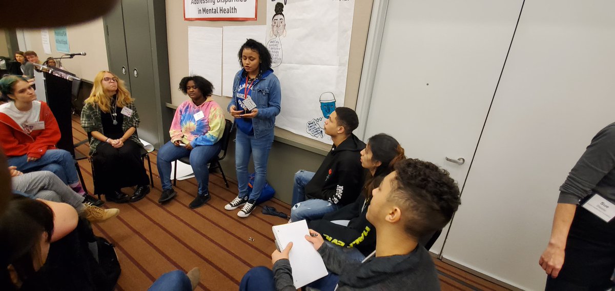 pennstatePGH's tweet photo. This week, CITY students attended a Youth Mental Health Advocacy Summit, hosted by @JHForg and @RepDanMiller. Students were engaged in the workshop and learned about promoting #mentalhealth awareness and creating a safe &amp; inclusive school. #YouthVoicePGH  #DMHsummit https://t.co/ikfuT7K4Mx