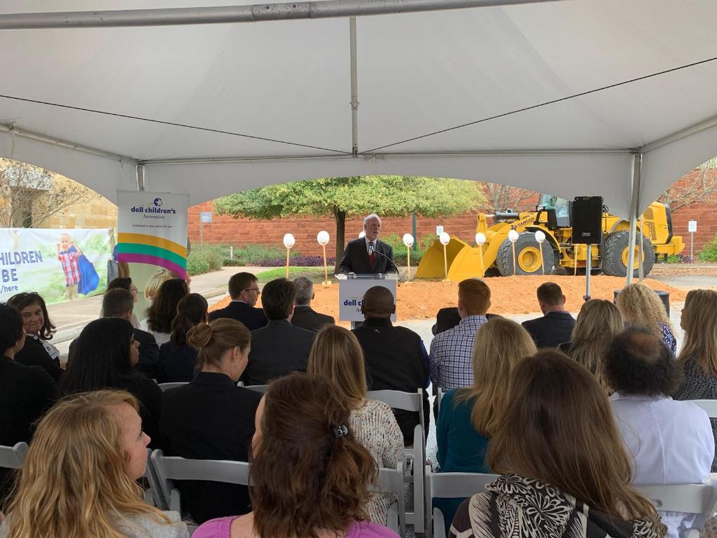 dellchildrens's tweet photo. Dell Children’s Medical Center today broke ground for Dell Children’s Specialty Pavilion, a new state-of-the-art outpatient facility that will house world-class cardiovascular, neurosciences and cancer programs for children and families in Central Texas. https://t.co/hpp0bGcT8i