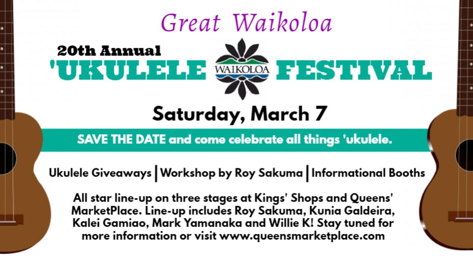 karenebail's tweet photo. 20th Annual Ukulele Festival at Waikoloa Beach Resort ~ Saturday, March 7th! https://t.co/vYQMskR67d https://t.co/emUfTbZeY7