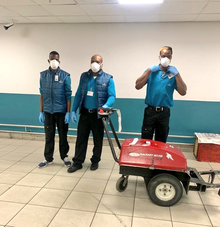 GraemeRauby's tweet photo. Health &amp; safety checks in full force at OR Tambo International Airport. Still, not a single case of #coronavirus in SA yet. 

@etvNewsSA https://t.co/bnyr8rJ11t