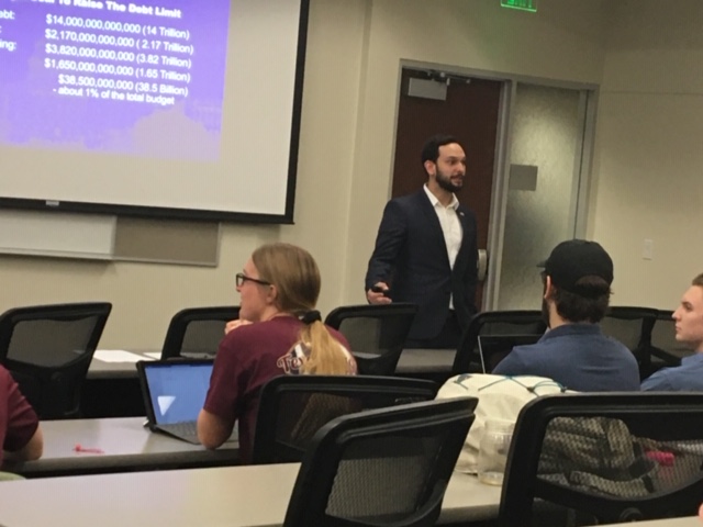 FPA_Houston's tweet photo. FPA Houston's President Elect, Juan G HernandezAriano had the honor of visiting with TAMU Financial Planning Program students to discuss the profession, share his knowledge, and talk about the benefits & importance of becoming a #OneFPA member. @fpassociation #NexGen #Profession https://t.co/o8mLGoT69R