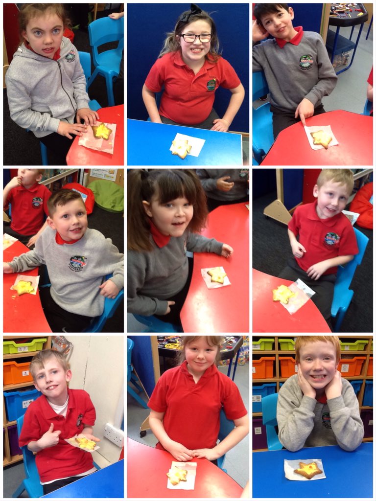 DanygraigP's tweet photo. The JSTF have done some Welsh related cooking this week. Here we are with our daffodil biscuits which were very tasty indeed. #DygpWB https://t.co/2HJBF2aXAt