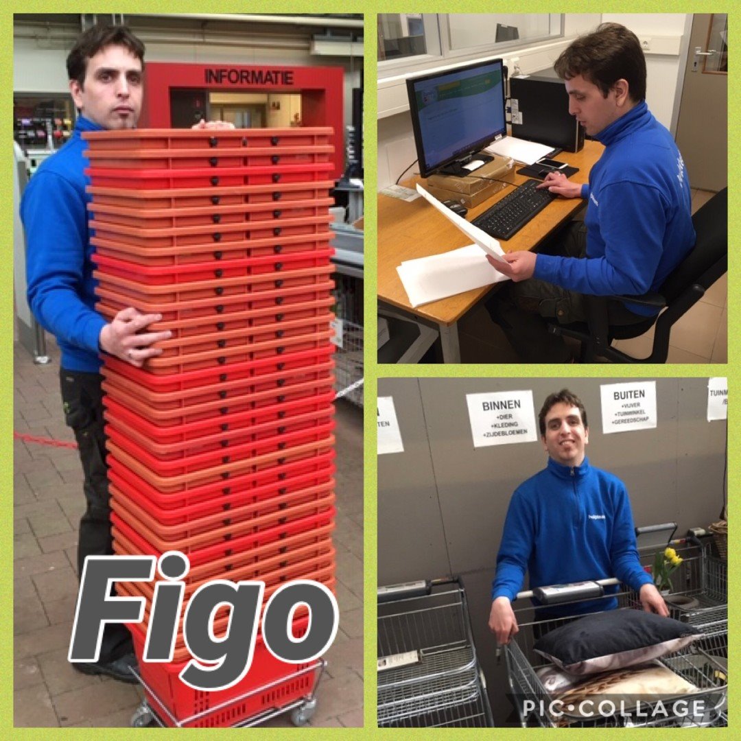 Figo aan het werk bij tuincentrum Daniels, een zeer gewaardeerde medewerker!#trots # trainingsteam# participatieladder#