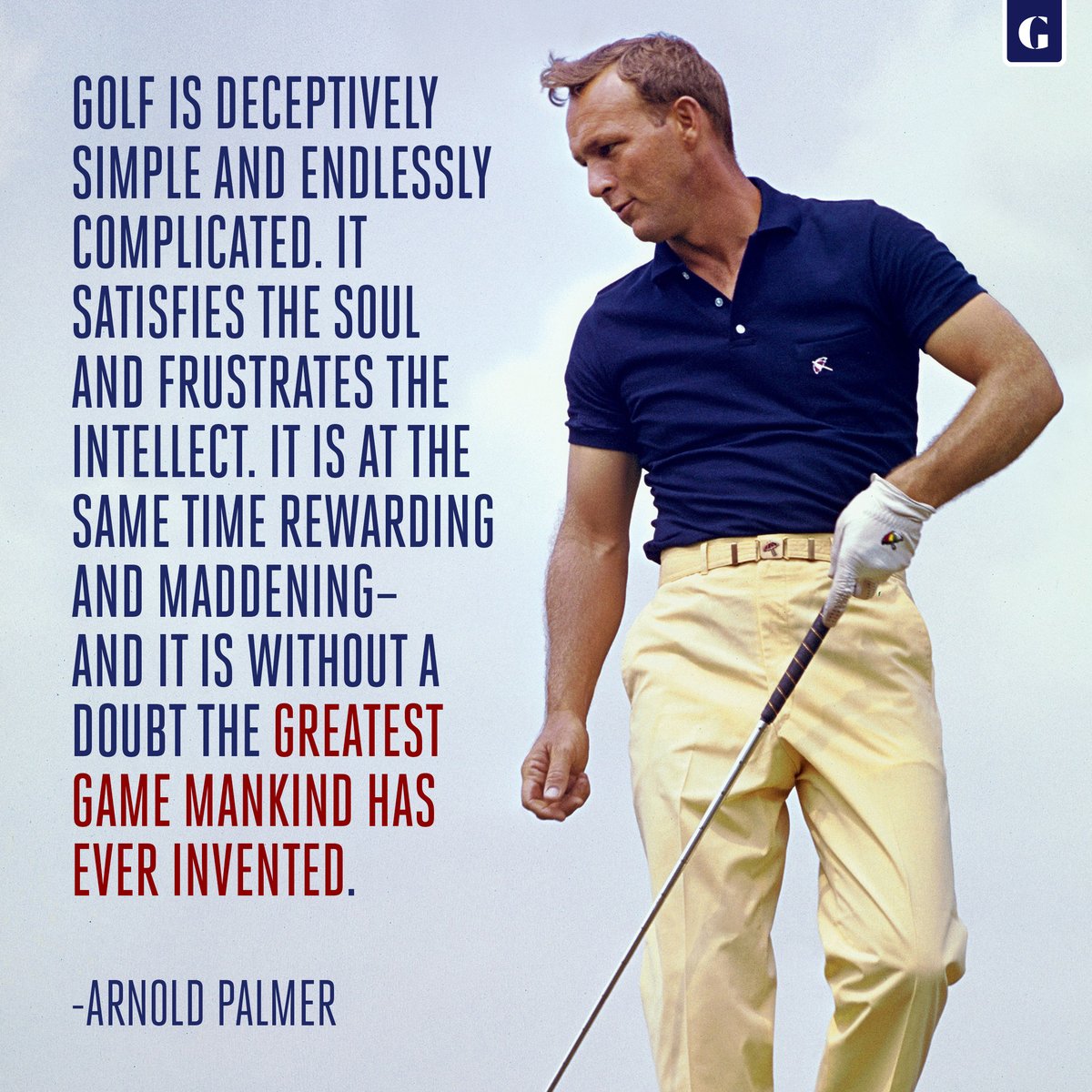 GolfDigest's tweet photo. Wise words from The King. 👍
(📸:Golf Digest Archives) https://t.co/JwpwXTOc8G