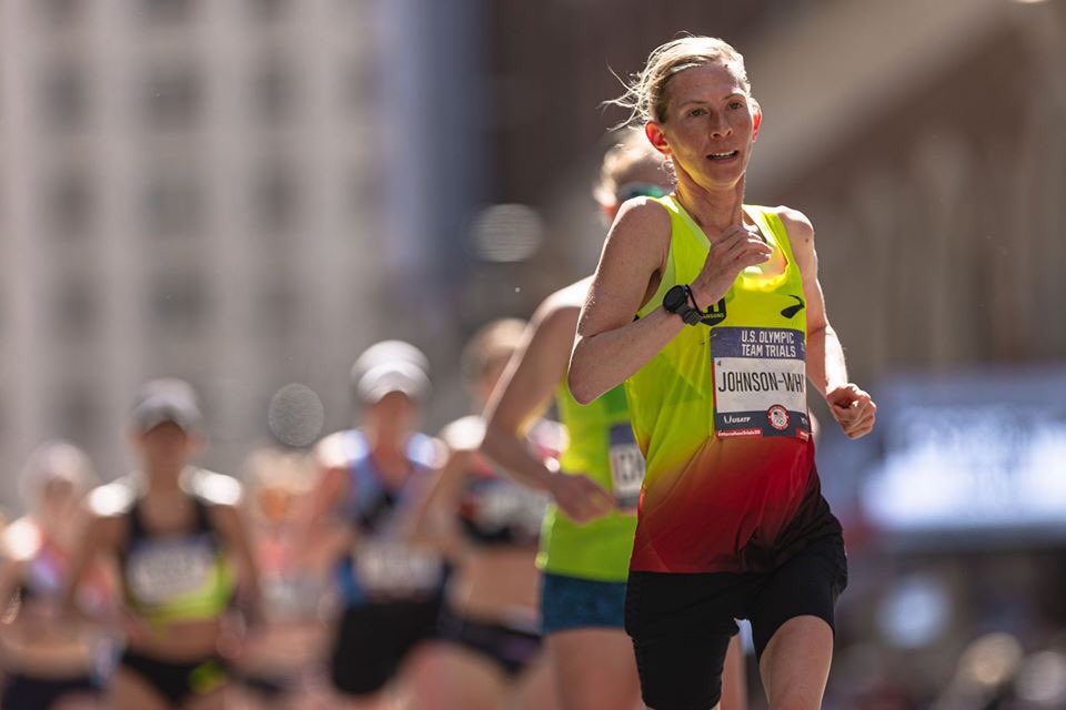 mstockbroadbent's tweet photo. So proud of @TPerinton local, Melissa Johnson-White.  This weekend she ran in her fifth Olympic trail and fit in her workouts while also juggling life with a 3 y/o and a 10 m/o. Melissa has a vibrant spirit, kind personality and superhuman speed!#olympictrials #momsrun https://t.co/0krwlMVAqy