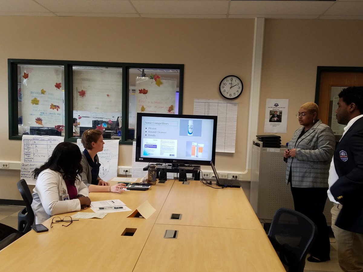 Business Technology students presenting Pharma Products to Optum NP and our own Biomedical Science Instructor!!!