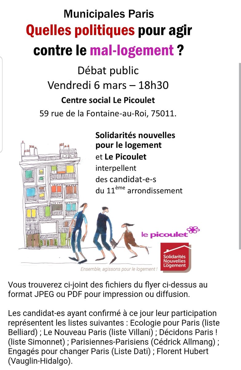 BastilleCedrick's tweet photo. Nous participerons au débat organisé par @SNLogement sur cette question fondamentale du #logement et du logement solidaire à #Paris #MunicipalesParis2020 #Paris11 @Parisien_nesNew https://t.co/9dGSRYOEH5