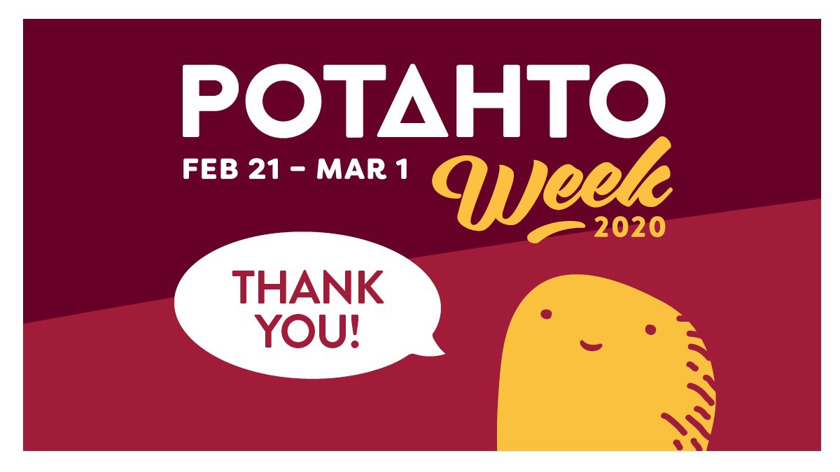 peakpotatoweek's tweet photo. Thank you to all of the restaurants that participated in #PotahtoWeek this year! With you creativity, excitement, and love for all things potahto, we couldn’t of done it without you! We’re already excited for #PotahtoWeek 2021! https://t.co/Rm5XPkOg50