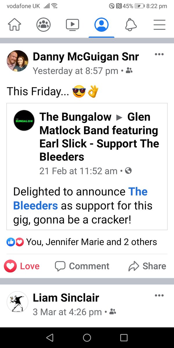 This Friday, sons bands supporting some music greats..
