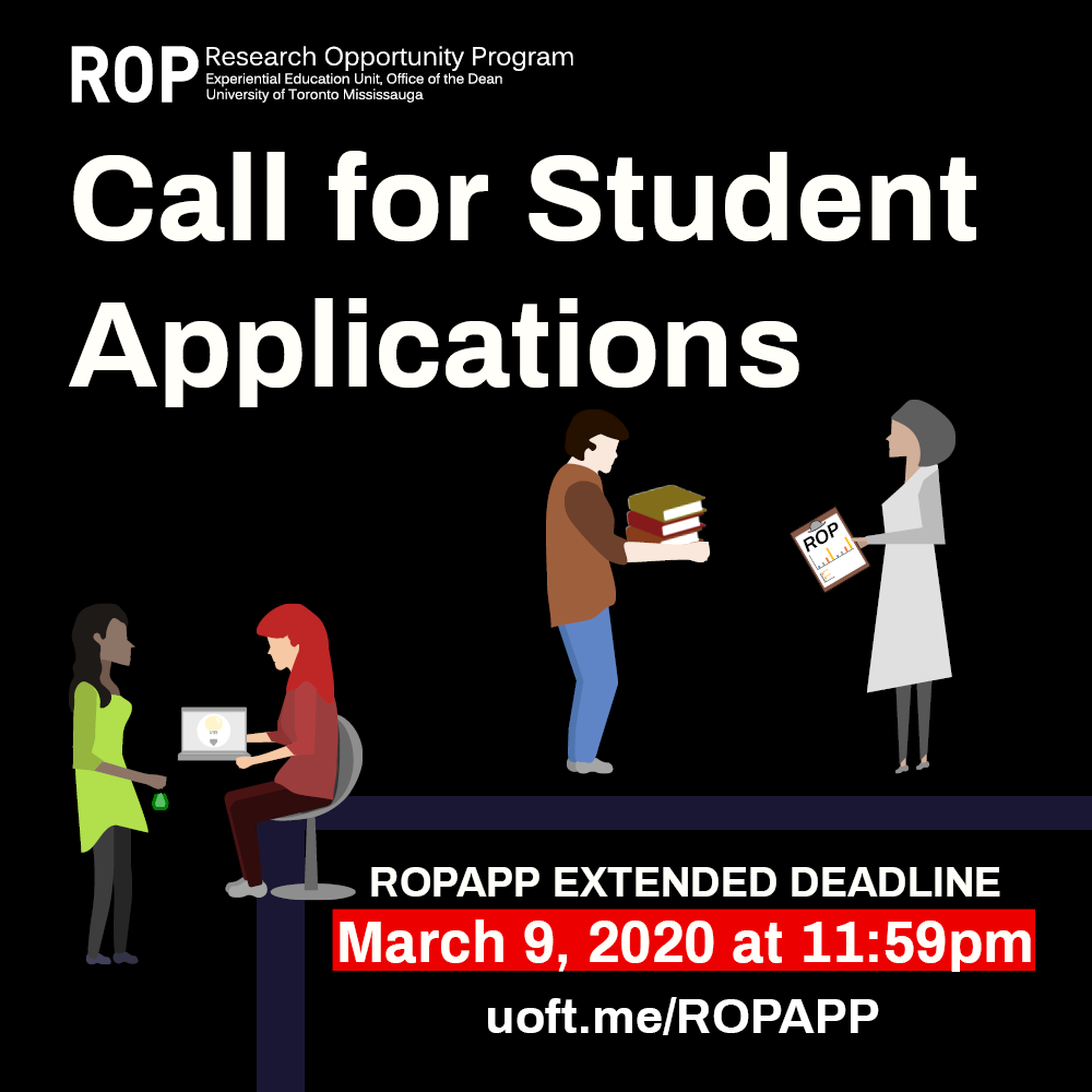 utmeeu's tweet photo. ATTENTION all @UTM students, the deadline to submit applications for the 2020-21 ROP season has been EXTENDED to Monday March 9, 2020, 11:59 PM. For further information and application details, please visit the student ROPAPP at https://t.co/zmIN8KpZqz. https://t.co/eglxbV5isO