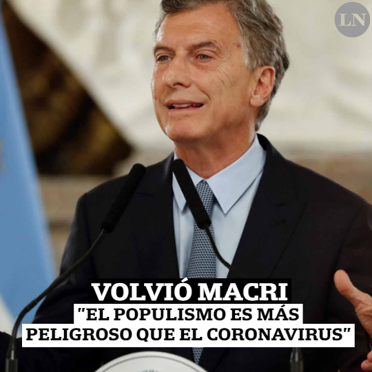 LANACION's tweet photo. En su primer exposición pública como expresidente, Mauricio Macri criticó a los gobiernos populistas. "El populismo lleva a hipotecar el futuro, no cree en el equilibro macroeconómico y compromete no solo el desarrollo, sino el futuro básico de sus comunidades". | ¿QUÉ TE PARECE? https://t.co/9lXqks3F8i