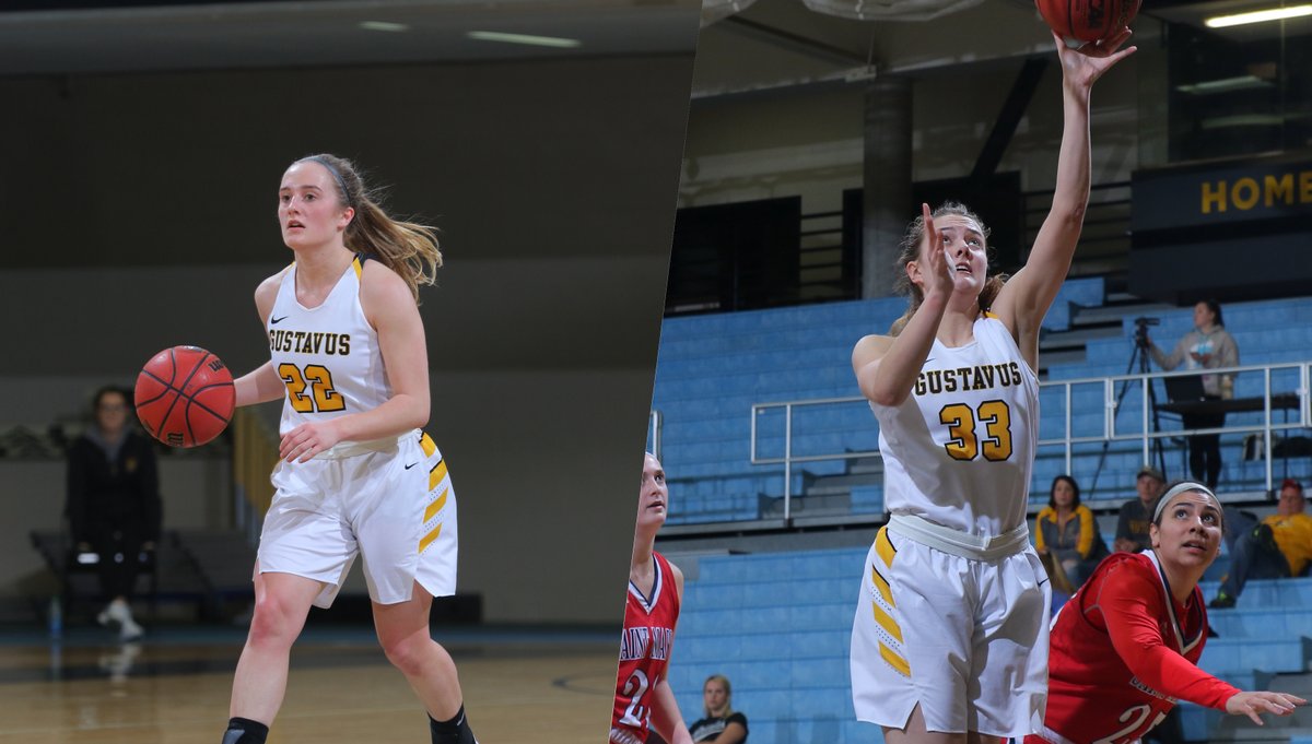 GustieAthletics's tweet photo. .@GustavusWBB Rorman named MIAC Rookie of the Year, Gonsorowski joins on All-Conference Team #GoGusties

Release: https://t.co/QEEHyFNwVp https://t.co/WT1VnQ3drf