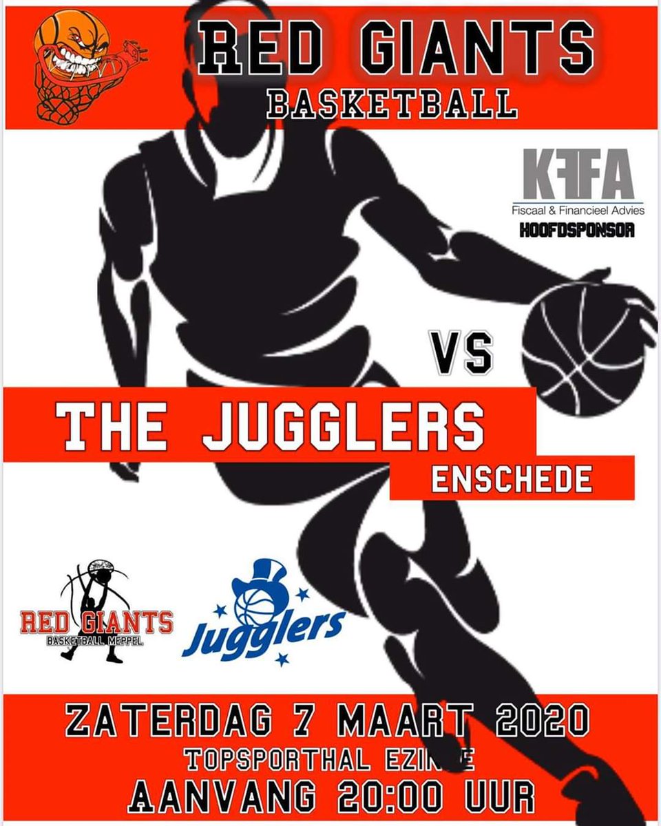 Zaterdag staat er weer een leuke 🏀wedstrijd op de planning in sporthal Ezinge! Om 20.00 uur start de wedstrijd van de mannen van <a href="/RGiants/">Red Giants</a> tegen The Jugglers 💪🏻🏀 

Jullie komen toch ook aanmoedigen.