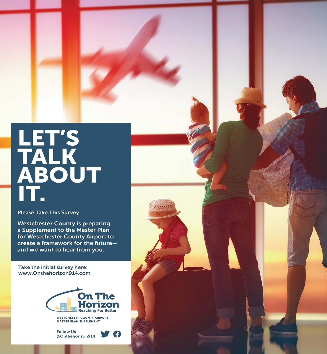 OnTheHorizon914's tweet photo. The Airport Manager's Office has announced an incentive: Come take the survey in the #WestchesterCountyAirport #HPN's 2nd-floor management office, &amp; your parking ticket will be validated for one hour.

You can also take the survey here: https://t.co/eExiHwUNsC  #OnTheHorizon914 https://t.co/2V0KmZ0CDH