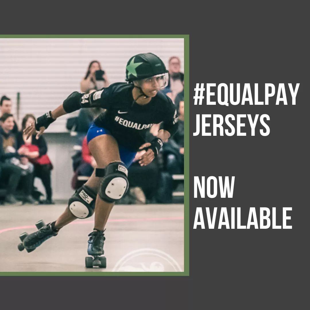 GMRollerDerby's tweet photo. Our #EqualPay jerseys, in collab with @ChangeStoryVT, are up for preorder at https://t.co/ZoduxSSxcO! $1 from each sale benefits the #EqualPay fund, and the rest goes to our junior league for gear and scholarships. Order a jersey to be picked up at any of our spring home games! https://t.co/5XwIk59krZ