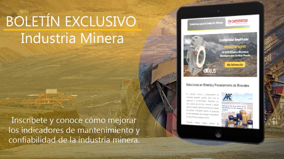 ChestertonLatam's tweet photo. Inscríbete a nuestro seminario web y conoce todos los beneficios de la tecnología DualPac de Chesterton este 6 de marzo y conoce cómo mejorar los indicadores de rendimiento de mantenimiento para bombas de lodos. 
¡Inscríbete a siguiendo el enlace! https://t.co/BlKDPb0ZQv https://t.co/kSmfdZiLGa