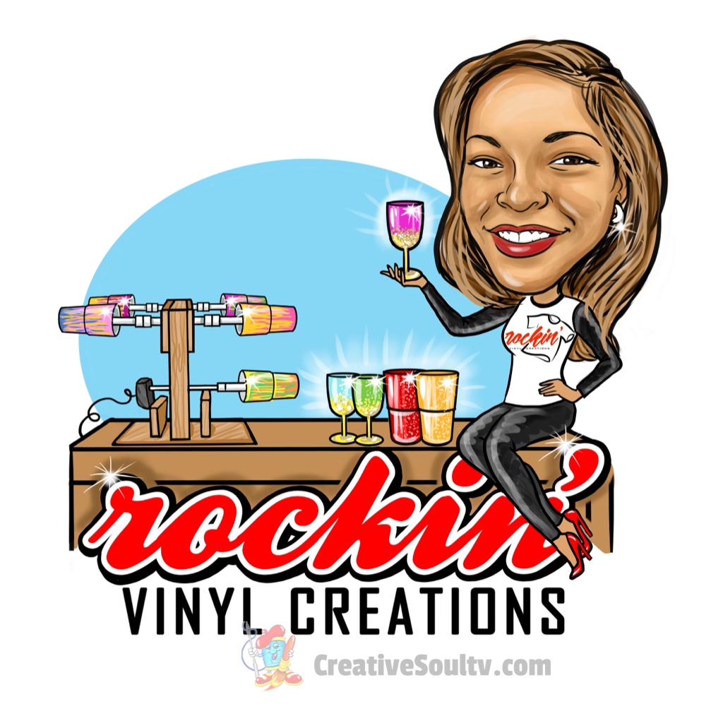 CreativeSoulTV's tweet photo. Cartoon logo for a crafty lady who creates tumblers &amp; custom t-shirts 🎨 #tumblers #tshirt #custom #cartoonlogo #bosslady #craftbusiness https://t.co/1W7uI8QFkT