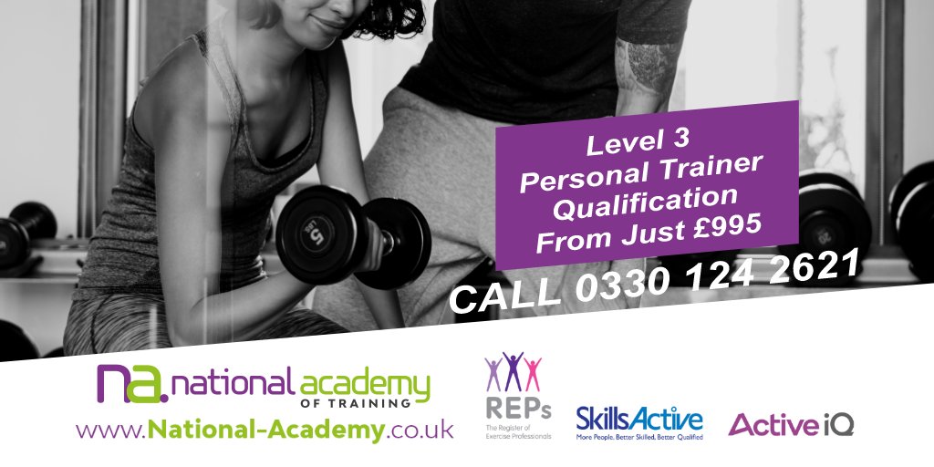 NAofTraining's tweet photo. Our #personaltrainer qualification #courses are tailored to your needs, we don't do a one size fits all approach.  If you want to be a gym instructor or personal trainer we have Level courses starting from just £995 currently
#midlandshour #gyms #trainers https://t.co/L6aXHBEFhW