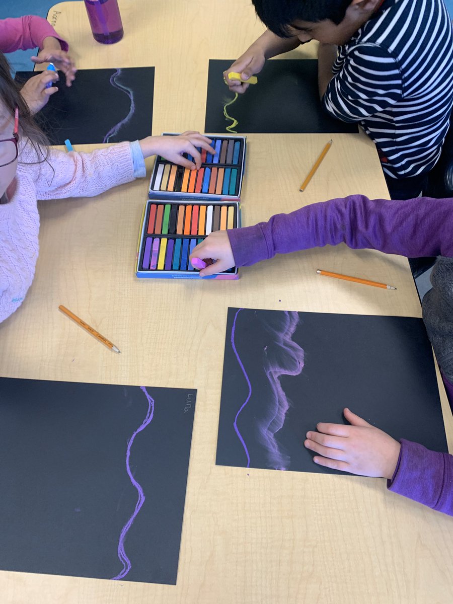 RonSouthernTwo's tweet photo. We are completing a step by step instructions to create a northern lights art piece https://t.co/s5ha9hci01