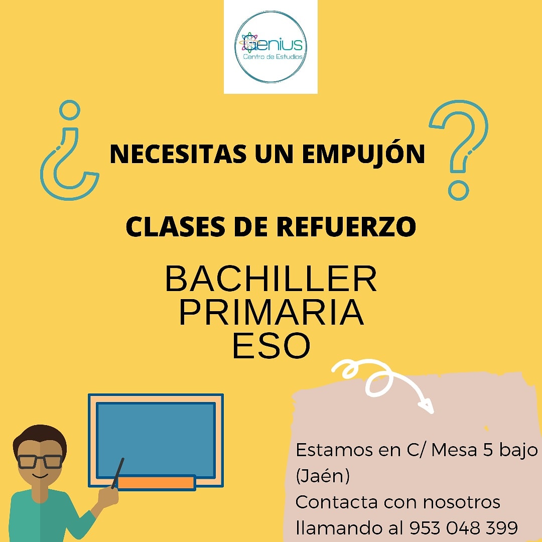 GeniusAcademia's tweet photo. Genius, tu centro de estudios #centro #de #estudios #escuela #academia #todo #motivation #apoyo #clases #enero #jaen  #Jaén #inglés #refuerzo #primaria #eso #bachiller #selectividad #pintura #arte #marzo https://t.co/GinWHYDI1A