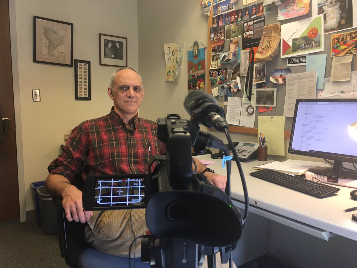 GiuliaVLopez's tweet photo. Got to interview IC Latin American History Professor, Jonathan Ablard, for my documentary on exiled cartoonist and journalist from Nicaragua, Pedro Molina. #icdocjourn @JamesRada https://t.co/5ceMs9zlk9