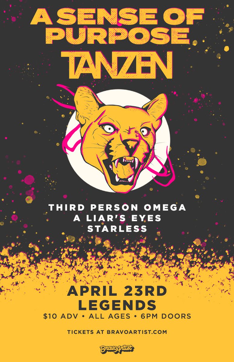 A Sense of Purpose​ is coming back to Legends in April with TANZEN​! They will be joined by Third Person Omega​, A Liar's Eyes and Starless​. Get your tickets now!

🎫 eventbrite.com/e/a-sense-of-p…