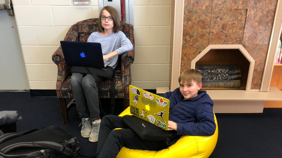 SJBearLibraries's tweet photo. It's after school, but things are still hopping in the UMS Media Center.  Whether you're getting a little work done with a friend, meeting with a tutor, or battling it out with the Dungeons and Dragons Club, the MC is the place to be! @sjschools https://t.co/jWg943Svu2