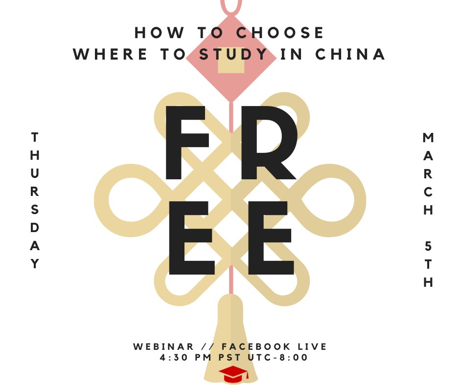 StudyingInChina's tweet photo. Tune in on Facebook this Thursday at 4:30p PST to chat with China expert David how to choose #wheretostudyabroad in China https://t.co/Bh0iEMATYK https://t.co/FuTUx2AQ0z