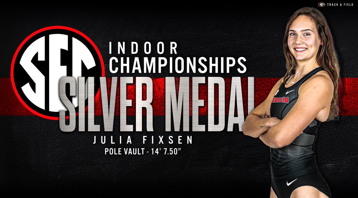 UGATrack's tweet image. #ICYMI Fr. Julia Fixsen hit a #UGA personal best - then another, then another, then another - at #SECITF20 in the pole vault &amp;amp; brought 🥈 back to #AthensGa.

She also punched her 🎟️ to Albuquerque with her performance. 

#GoDawgs #FindYourGreatness