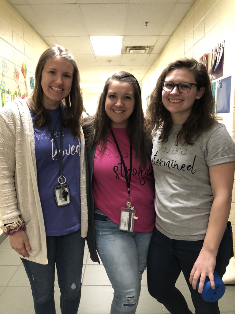 AlysonDurrett's tweet photo. Camp Care A lot! Students and teachers wore shirts with positive messages! @columbiaeschool #cesastros #gofourthCES  You are loved!  You are strong!  You are determined! https://t.co/kwNPg5hzcY