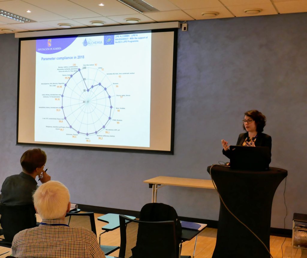 lifealchemia's tweet photo. 2nd session of the @lifealchemia seminar: interesting presentation by John Fawell from WHO about guidelines “Management of #radioactivity in drinking #water”. And first results achieved from Spanish pilot plants by our partners from @CIESOL_UAL @dipalme_almeria https://t.co/ziGfsKRj82