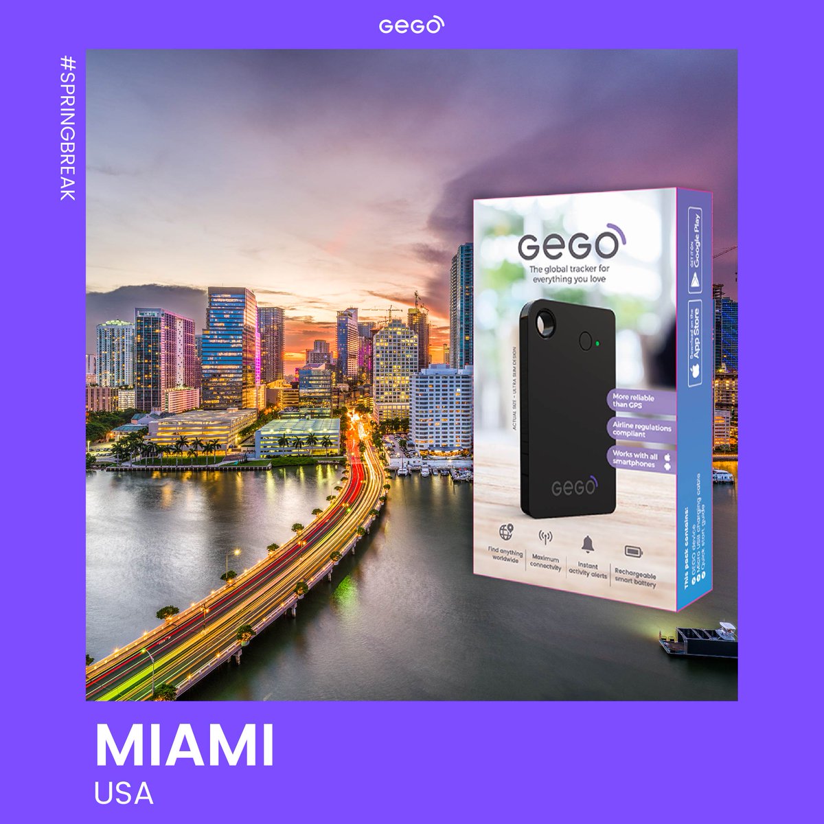 GEGO_tracker's tweet photo. #SpringBreak in Miami, a dream come true!🏖️ Known for its all-night parties, stunning beaches, and art deco architecture, #MiamiBeach is the perfect destination for #springbreakmiami2k20. To have peace of mind track your belongings with #GEGO. Have you ever visited Miami?👇 https://t.co/8aDWB7cKgG