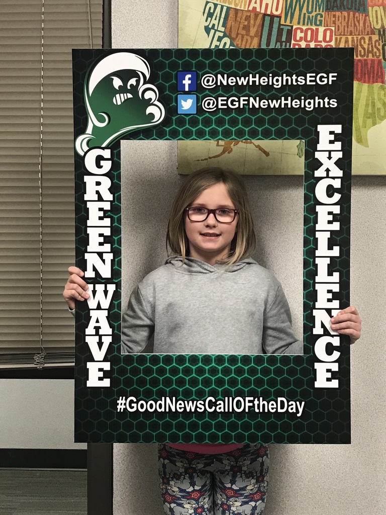 EGFNewHeights's tweet photo. Congratulations to Cece!! Cece was a great classmate. She helped her class out in the lunchroom today. That is why she is the Good News Call of the Day! https://t.co/JIohPgELef