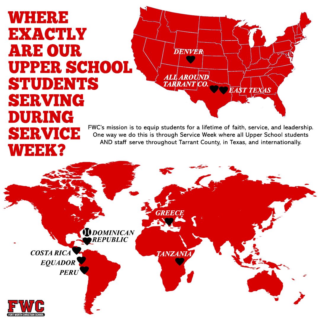 FWC_Cardinals's tweet photo. Service Week is an opportunity for our Upper School student &amp; staff to serve in our community, our state, our nation, and throughout God’s world. We do so in the name of Jesus for God’s glory as we equip our students for a lifetime of faith, service, and leadership for Christ. https://t.co/lDDvEay9W0